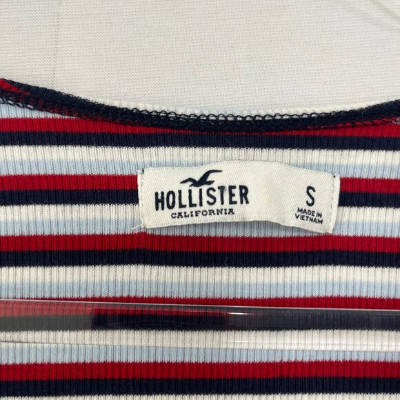 Hollister Top size Small Striped Twisted Front Rib Knit Fitted Y2K - Picture 2 of 8